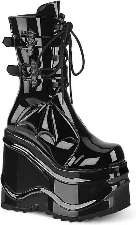 DemoniaCult WAVE-150 Plateau Laarzen Vleermuis 42 Shoes Zwart