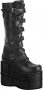 Demonia Cult STACK-308 Plateau Laarzen 44 Shoes Zwart - Thumbnail 1