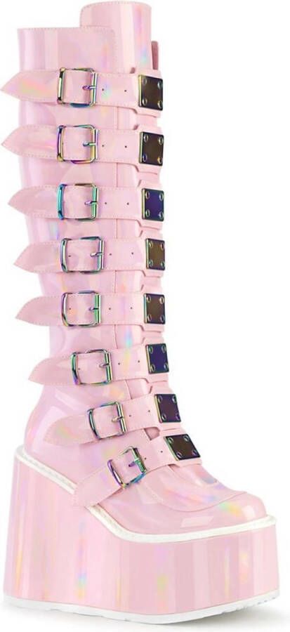 DemoniaCult SWING-815 Plateau Laarzen 37 Shoes Roze Wit