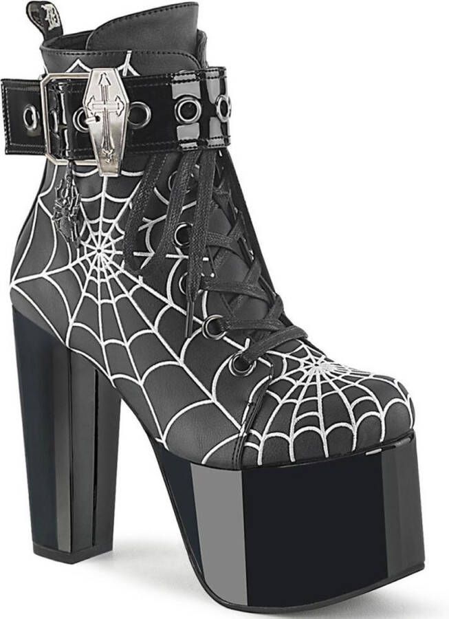 DemoniaCult TORMENT-51 Plateau Laarzen 36 Shoes Zwart Wit
