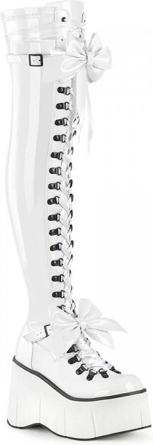 DemoniaCult KERA-303 Plateau overknee Laarzen 36 Shoes Wit