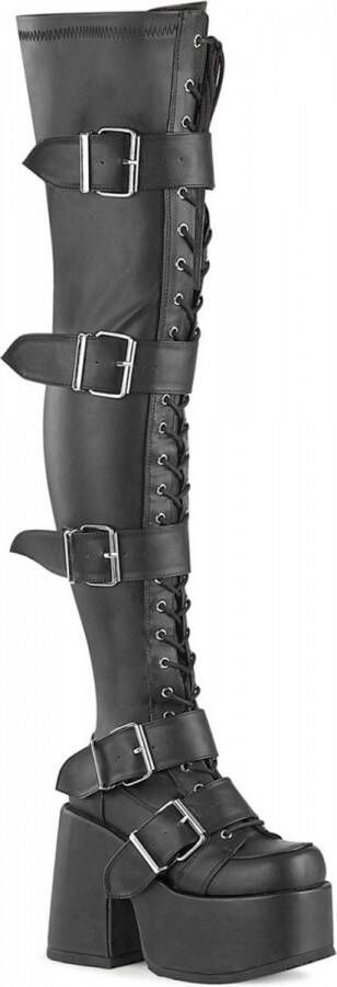 DemoniaCult CAMEL-305 Plateau overknee Laarzen 37 Shoes Zwart