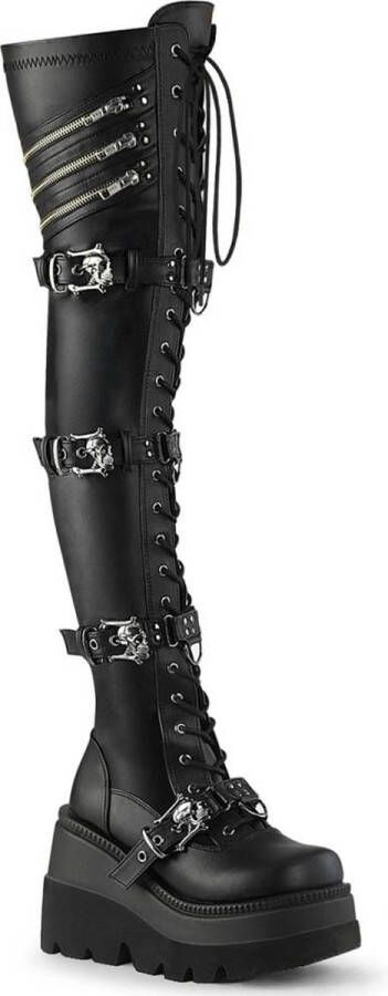 Demonia Plateau overknee Laarzen 37 Shoes SHAKER 420 Zwart