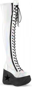 Demonia Plateau overknee Laarzen 38 Shoes DYNAMITE 300 Wit