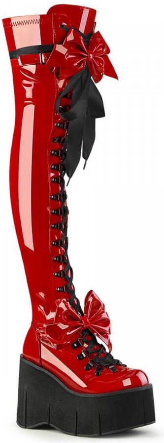 DemoniaCult KERA-303 Plateau overknee Laarzen 38 Shoes Rood