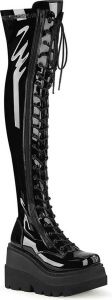 Demonia Plateau overknee Laarzen 39 Shoes SHAKER 374 Zwart