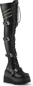 DemoniaCult Demonia Plateau overknee Laarzen SHAKER-420 Zwart