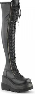 Demonia Plateau overknee Laarzen 42 Shoes SHAKER 374 Zwart
