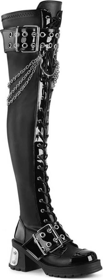 DemoniaCult BRATTY-304 Plateau overknee Laarzen 42 Shoes Zwart