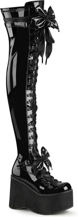DemoniaCult KERA-303 Plateau overknee Laarzen 36 Shoes Zwart - Foto 1