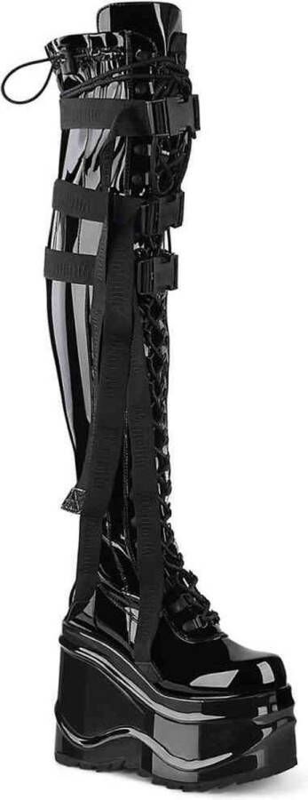 DemoniaCult WAVE-315 Plateau overknee Laarzen 41 Shoes Zwart - Foto 1