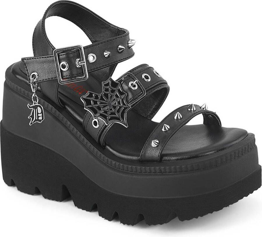 DemoniaCult SHAKER-13 Plateau Sandaal 36 Shoes Zwart