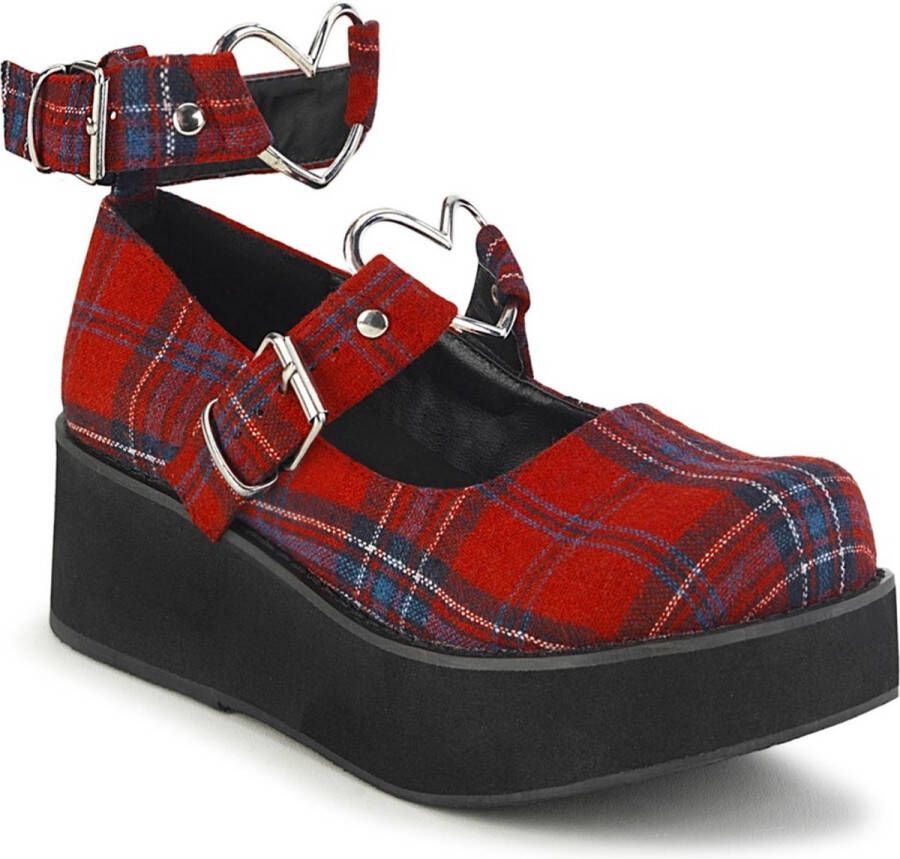 DemoniaCult SPRITE-02 Plateau Sandaal 36 Shoes Rood Blauw