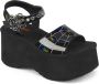 DemoniaCult FUNN-10 Plateau Sandaal 39 Shoes Zwart - Thumbnail 1