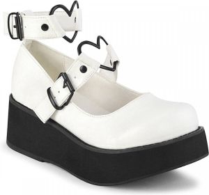 Demonia Plateau Sandaal 42 Shoes SPRITE 02 Wit Zwart