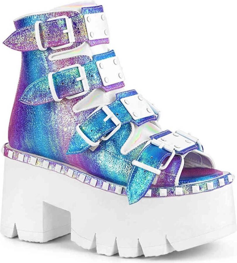 Demonia Plateau Sandaal 38 Shoes ASHES 70 Paars Wit