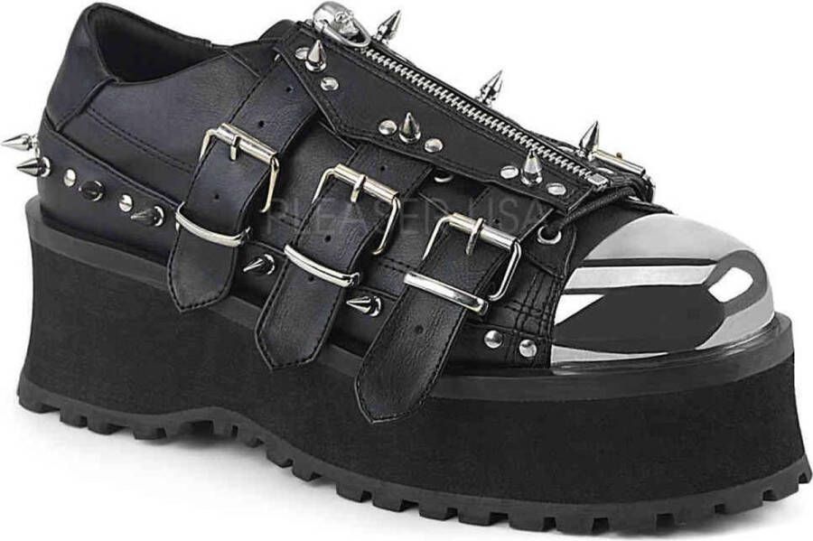 DemoniaCult GRAVEDIGGER-03 Plateau sneakers 38 Shoes Zwart