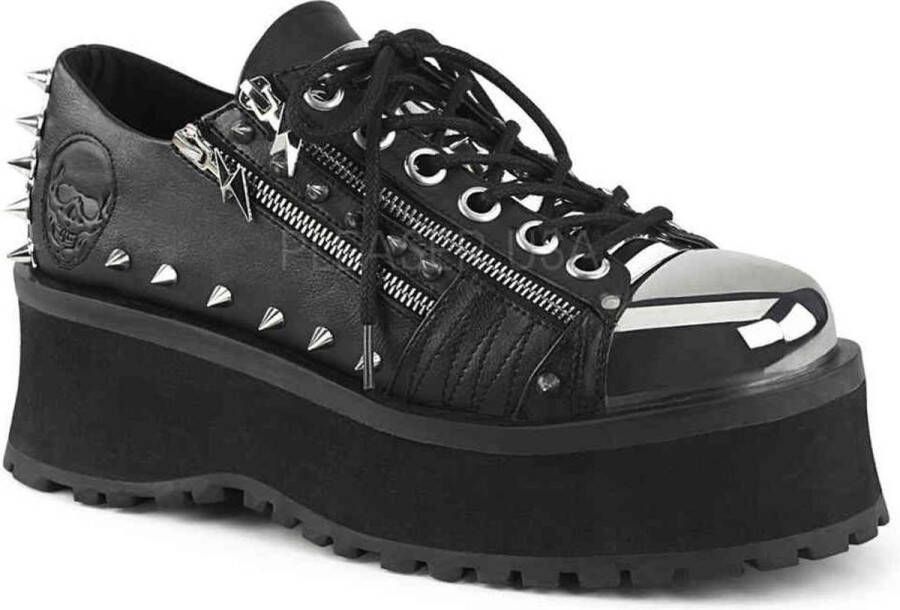 DemoniaCult GRAVEDIGGER-04 Plateau sneakers 38 Shoes Zwart