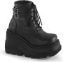 DemoniaCult Shaker-52 wedge platform ankle boot with buckles matt black Demonia - Thumbnail 4