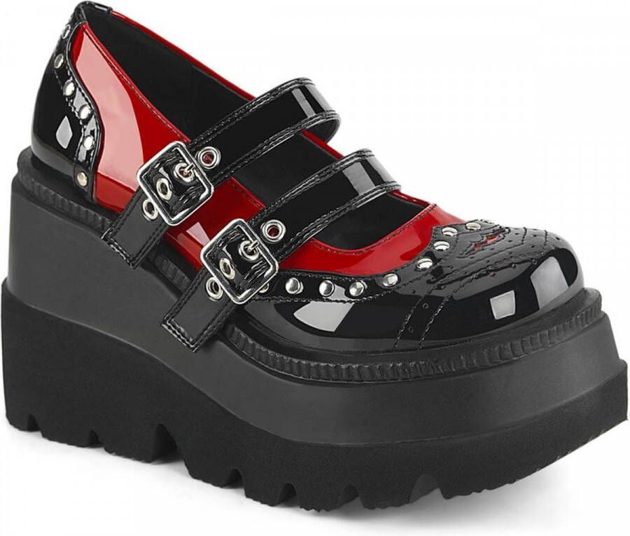 DemoniaCult SHAKER-27 Sleehakken 35 Shoes Zwart Rood