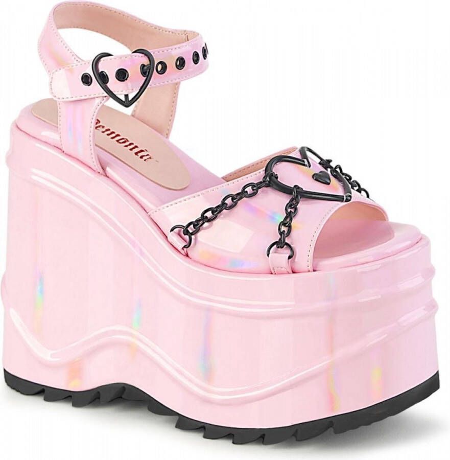 DemoniaCult WAVE-09 Sleehakken 36 Shoes Roze Zwart