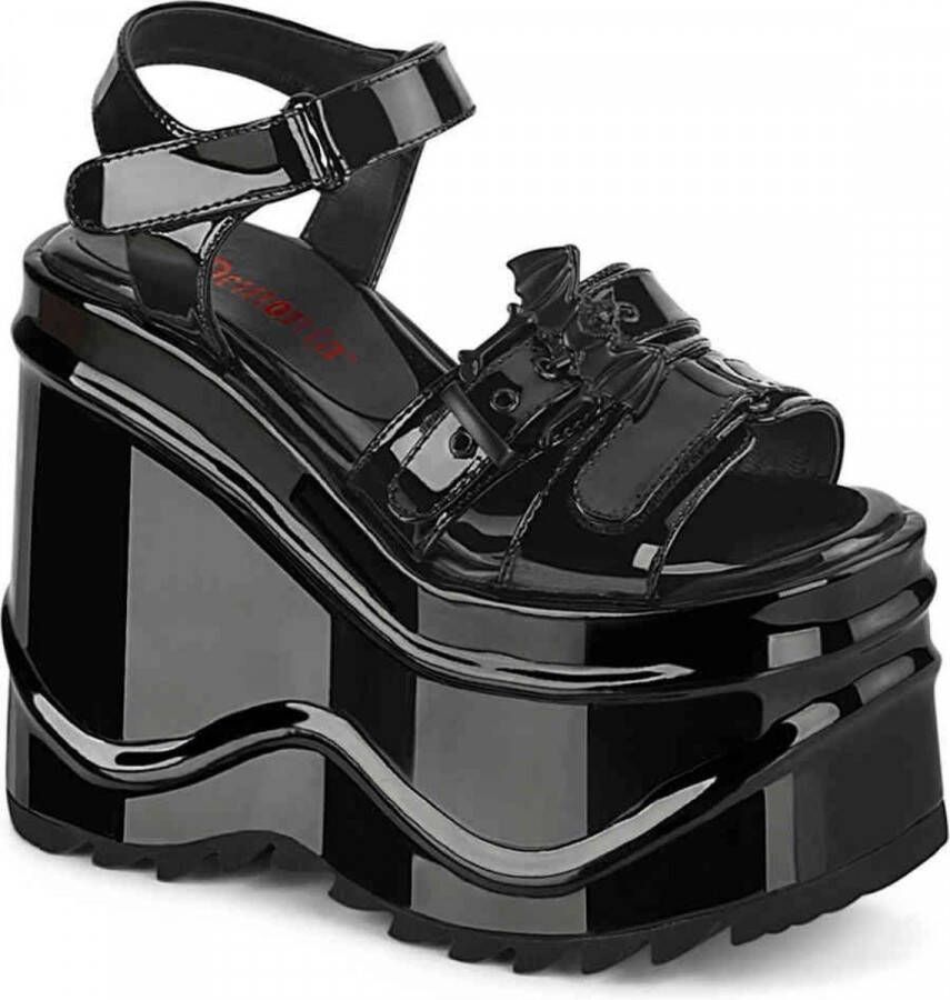 DemoniaCult WAVE-13 Sleehakken Vleermuis 38 Shoes Zwart