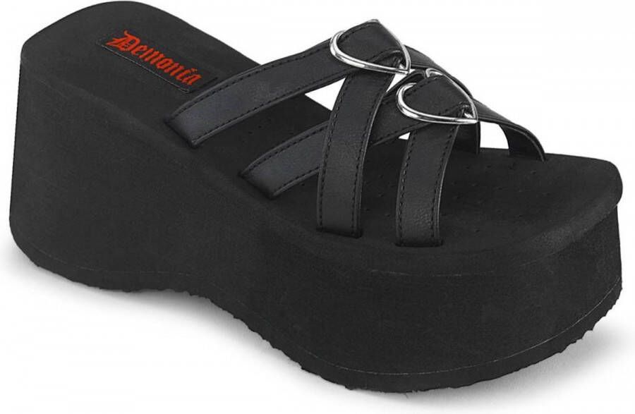 DemoniaCult Demonia Slippers FUNN-15 Zwart