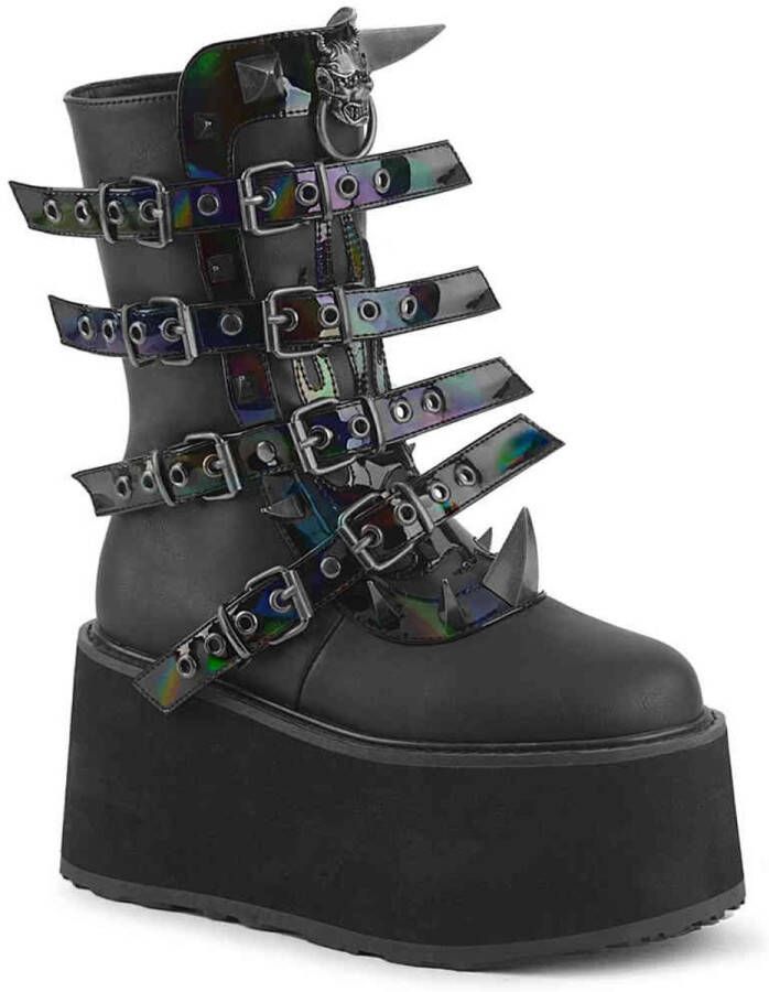 DemoniaCult DAMNED-156 Plateau Laarzen 39 Shoes Zwart