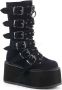 DemoniaCult Damned-225 plateau laars met gespen en studs fluweel zwart Demonia - Thumbnail 1
