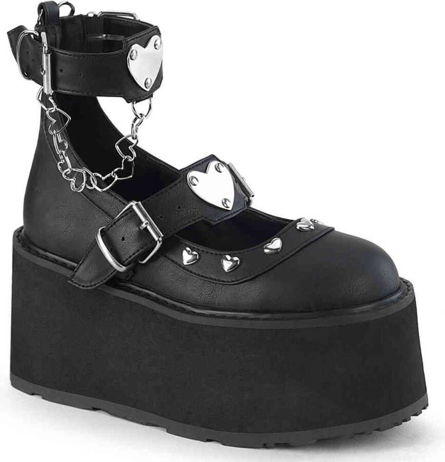 DemoniaCult DAMNED-56 Plateau Sandaal 37 Shoes Zwart