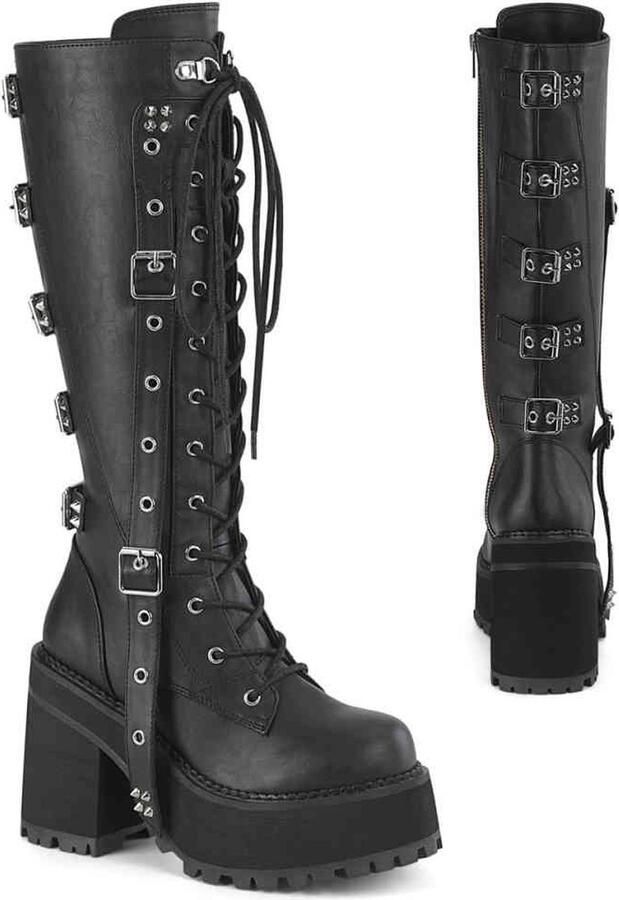DemoniaCult ASSAULT-218 Plateau Laarzen 40 Shoes Zwart