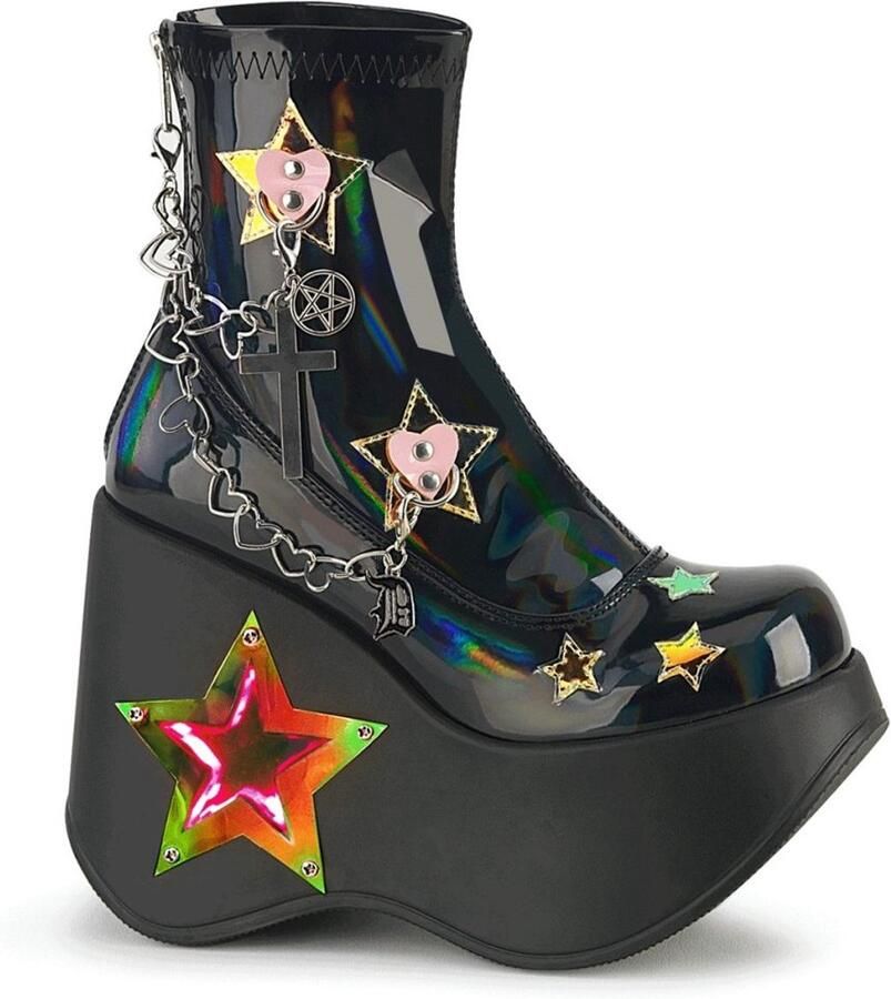 DemoniaCult BLAZE-108 Plateau Laarzen 37 Shoes Zwart