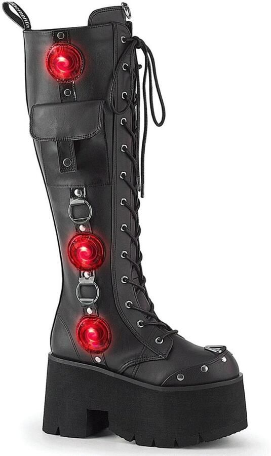 DemoniaCult BLAZE-202 Plateau Laarzen 42 Shoes Zwart
