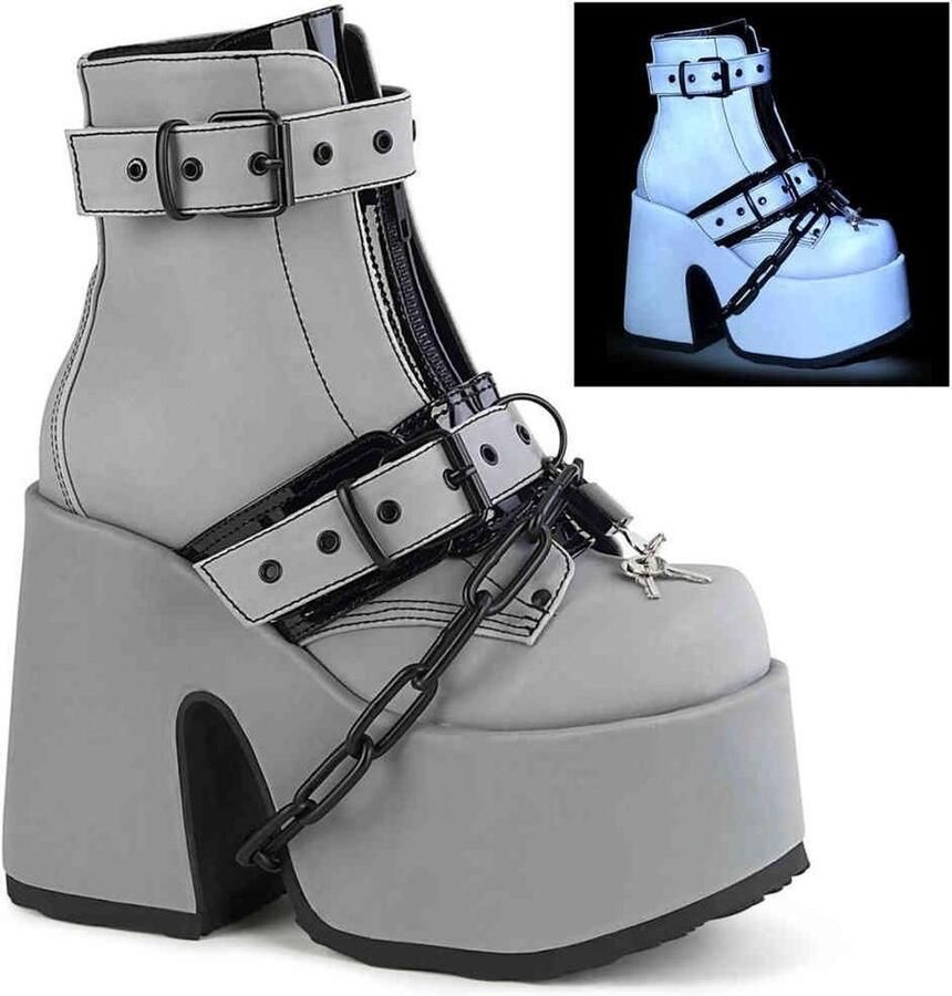 DemoniaCult CAMEL-205 Plateau Laarzen 42 Shoes Grijs