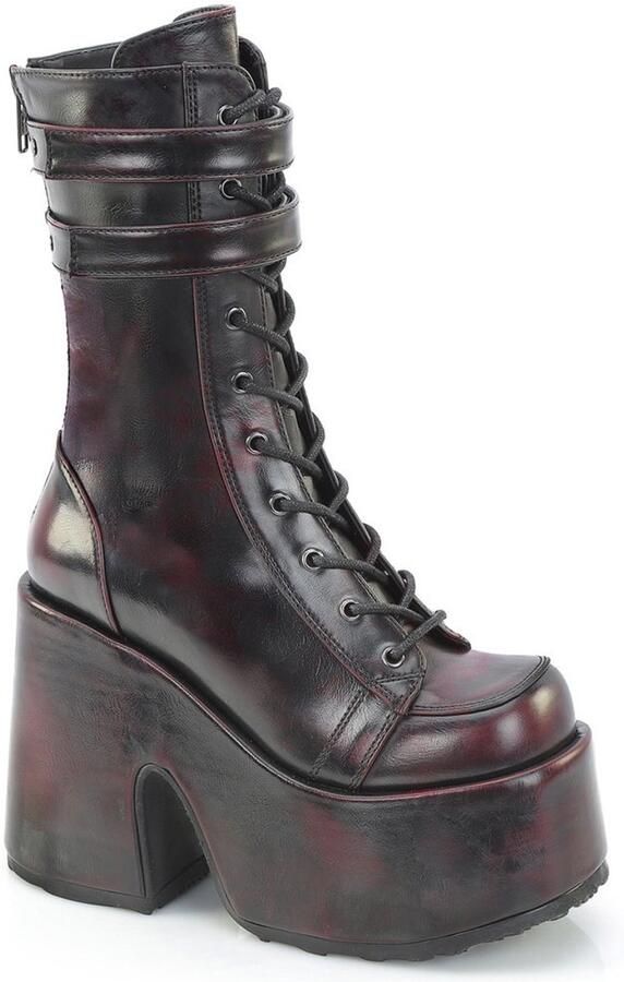 DemoniaCult CAMEL250 Plateau Laarzen 41 Shoes Bordeaux rood