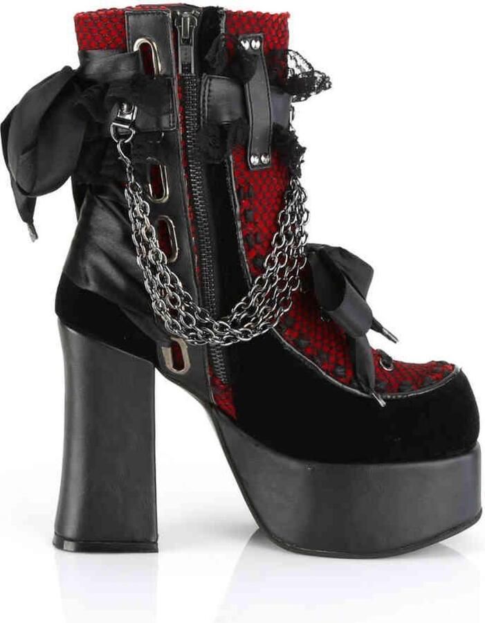 DemoniaCult CHARADE-110 Plateau Laarzen 36 Shoes Zwart Rood - Foto 3