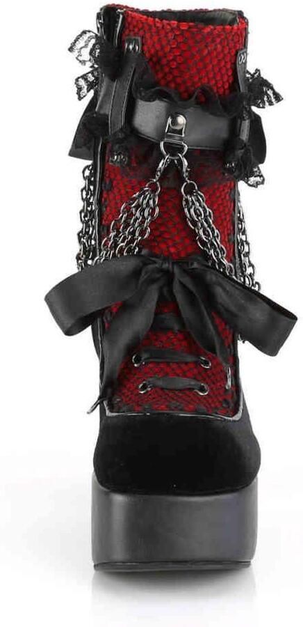 DemoniaCult CHARADE-110 Plateau Laarzen 36 Shoes Zwart Rood - Foto 4