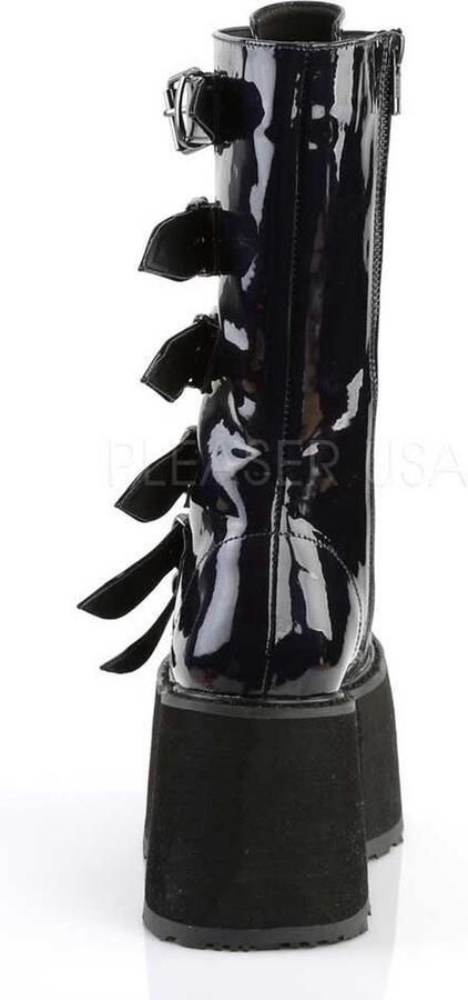 DemoniaCult Damned-225 plateau laars met gespen en studs hologram zwart Demonia - Foto 4