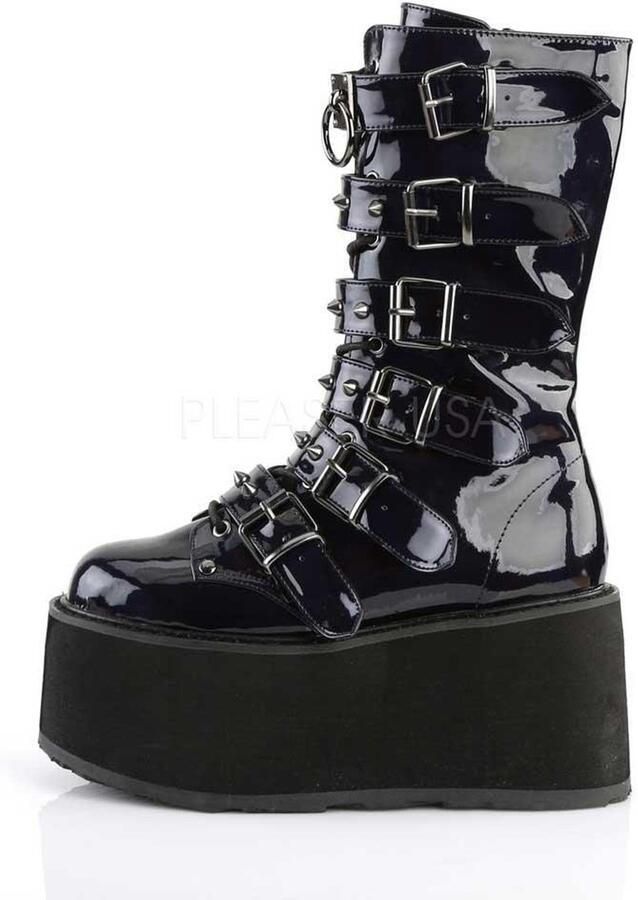 DemoniaCult DAMNED-225 Plateau Laarzen 40 Shoes Zwart
