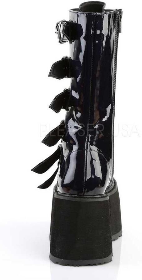 DemoniaCult Damned-225 plateau laars met gespen en studs hologram zwart Demonia - Foto 4