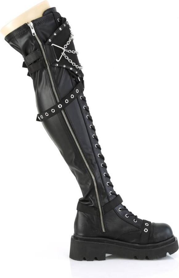 DemoniaCult RENEGADE-320 Plateau overknee Laarzen 38 Shoes Zwart