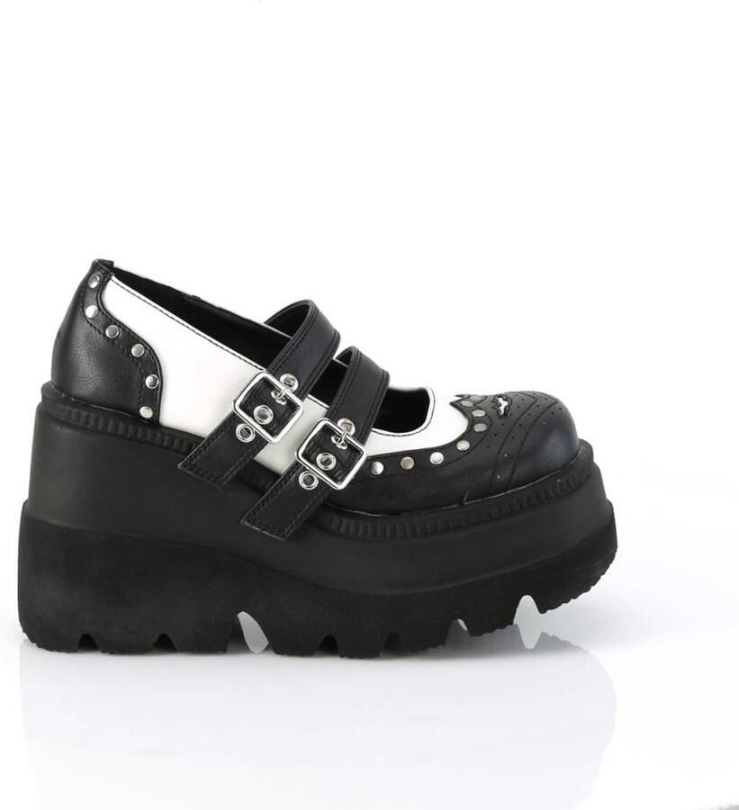 DemoniaCult SHAKER-27 Sleehakken 39 Shoes Zwart Wit - Foto 2