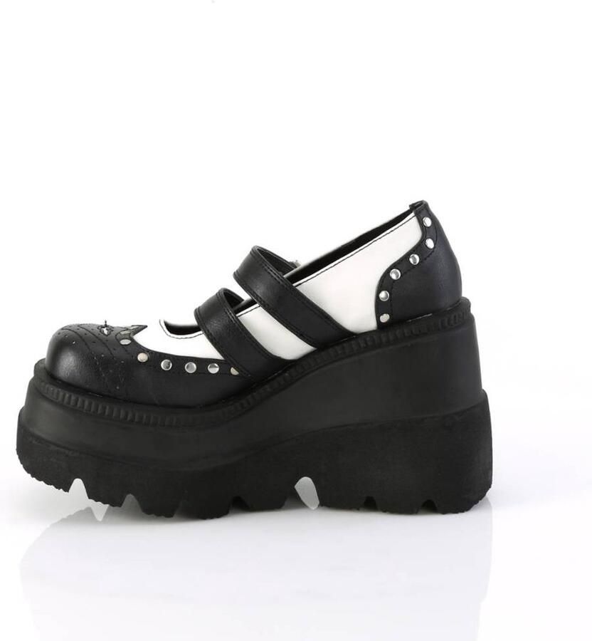 DemoniaCult SHAKER-27 Sleehakken 42 Shoes Zwart Wit