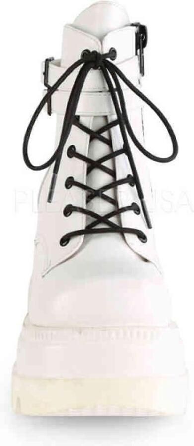 Demonia SHAKER-52 = ) 4 1 2 Wedge PF Lace-Up Ankle Boot Side Zip - Foto 2