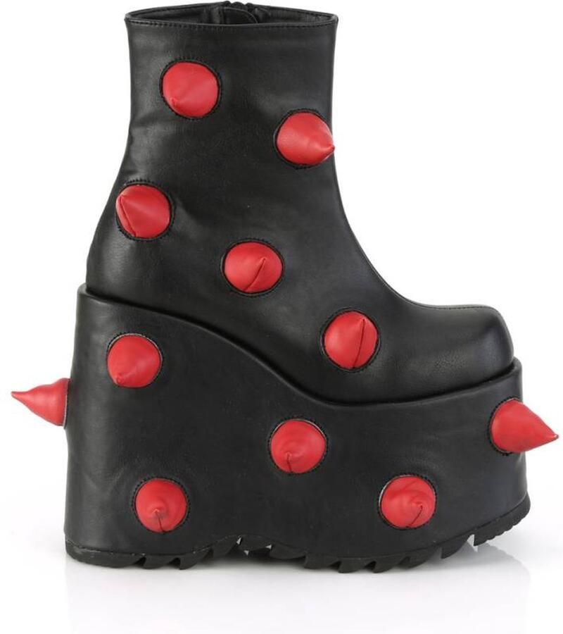 DemoniaCult SLAY-77 Plateau Laarzen 36 Shoes Zwart Rood