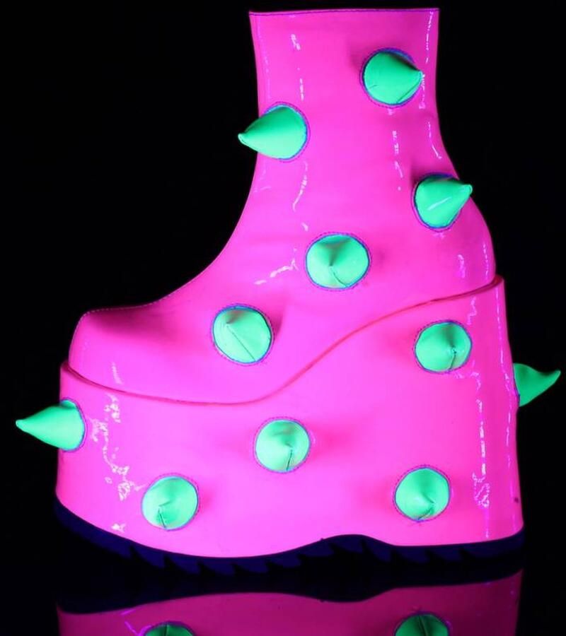 DemoniaCult SLAY-77 Plateau Laarzen 36 Shoes Roze