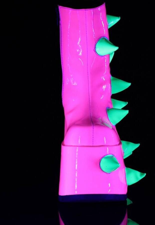 DemoniaCult SLAY-77 Plateau Laarzen 42 Shoes Roze - Foto 4