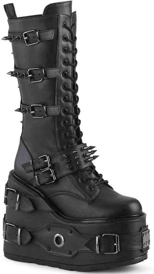 DemoniaCult SWING-327 = ) 5 1 2 PF Lace-Up Mid-Calf Boot Side Zip - Foto 4