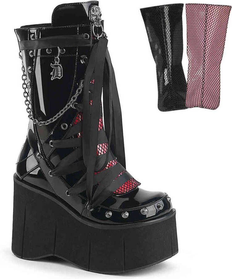 DemoniaCult KERA-121 Plateau Laarzen 38 Shoes Zwart