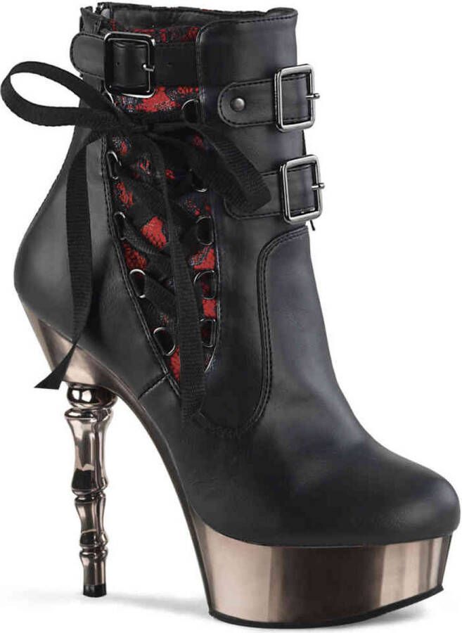 DemoniaCult MUERTO-1030 Plateau Laarzen 35 Shoes Zwart Rood